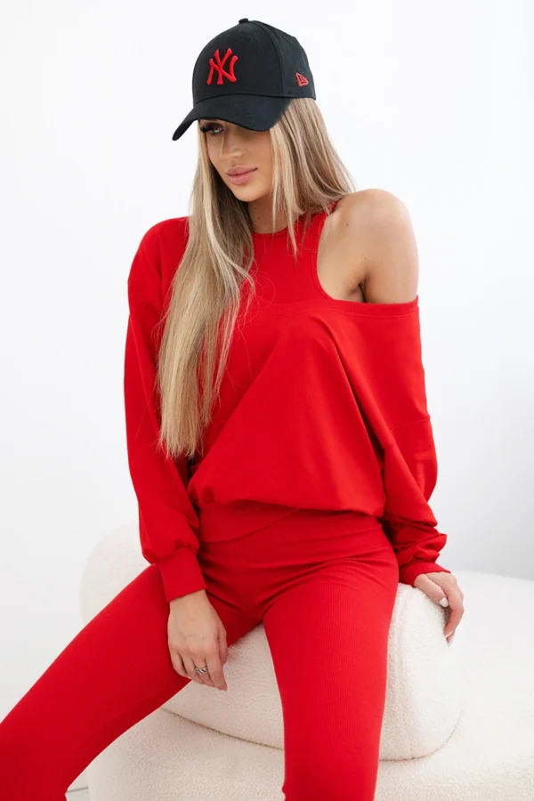 Komplet 3-częściowy bluza + top + legginsy